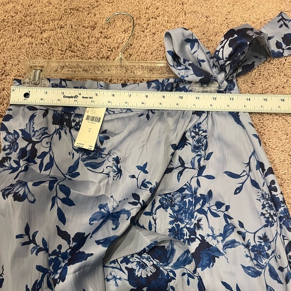 NWT new Anthropologie Maeve ruffled wrap skirt dark blue floral small maxi - Picture 17 of 17